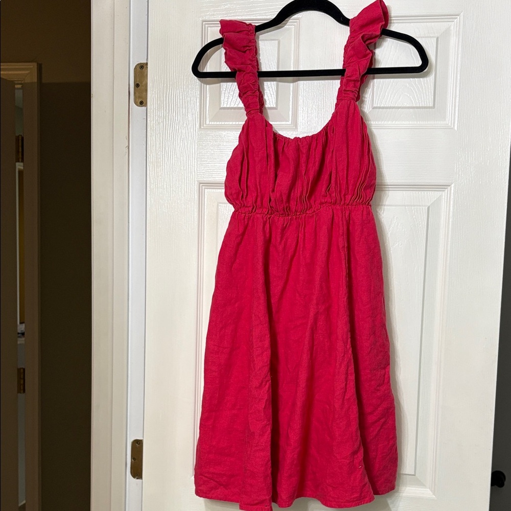 Woman’s ' Ruffle Strap Pink Sundress